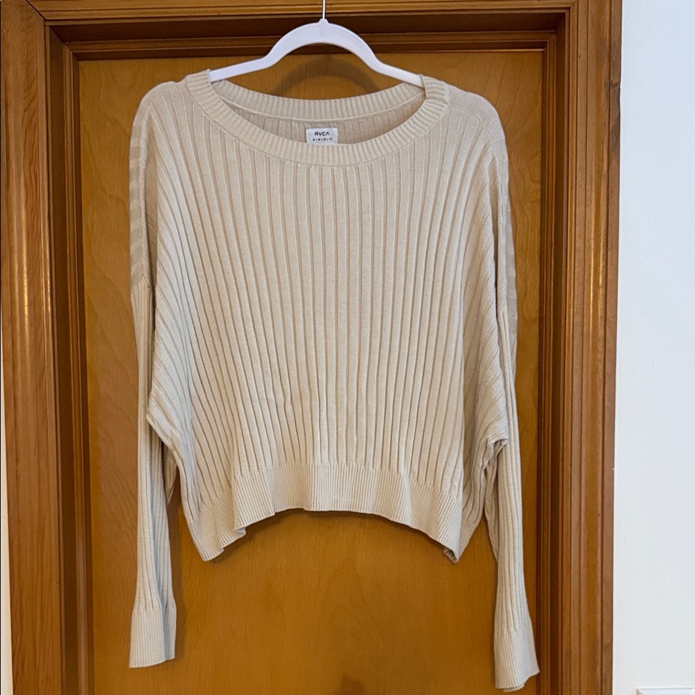 RVCA Ribbed Cream Sweater